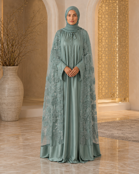 Bloom Collection Floral Cape Sage Green - Limited Edition
