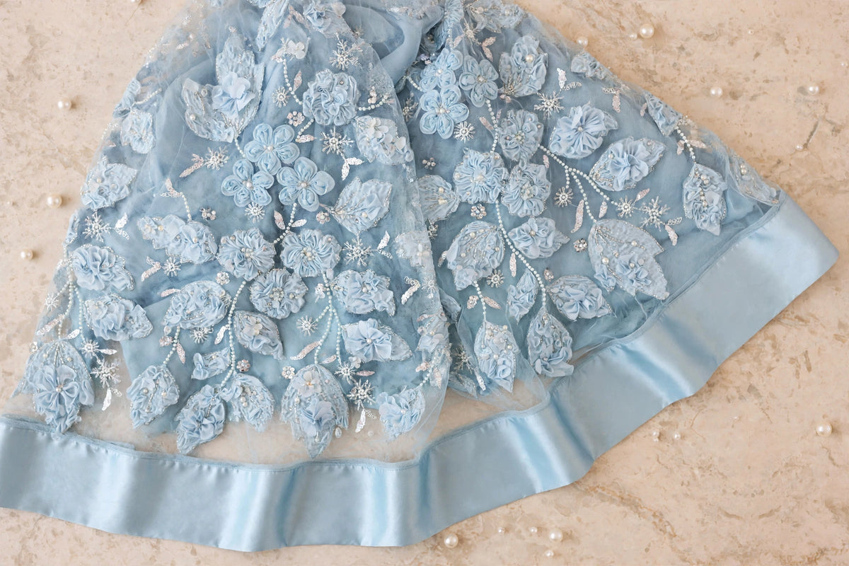Bloom Collection Floral Cape Powdered Blue - Limited Edition