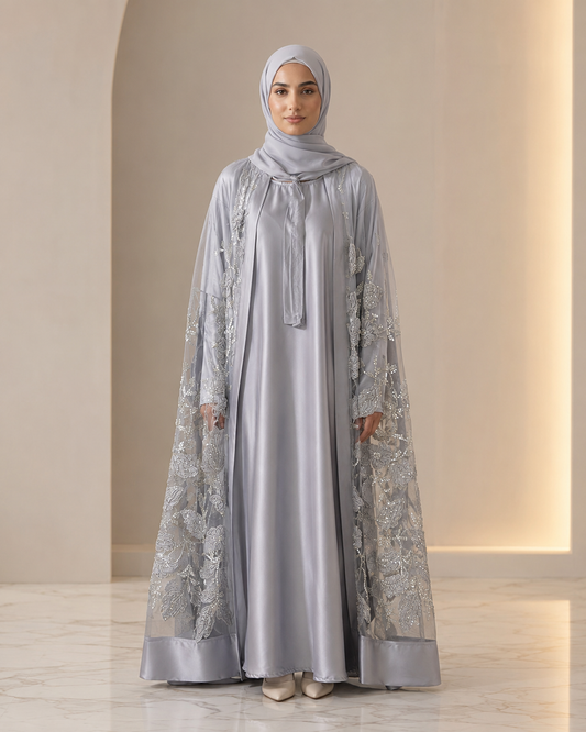 Bloom Collection Floral Cape Silver Grey - Limited Edition