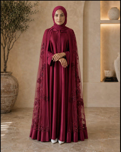 Bloom Collection Floral Cape Burgundy - Limited Edition