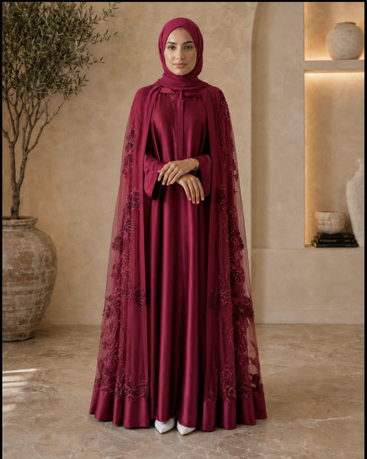 Bloom Collection Floral Cape Burgundy - Limited Edition