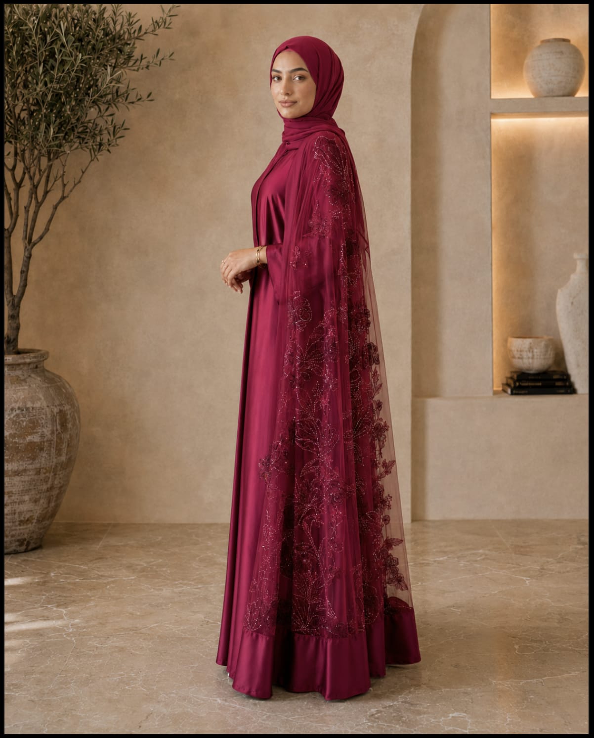 Bloom Collection Floral Cape Burgundy - Limited Edition