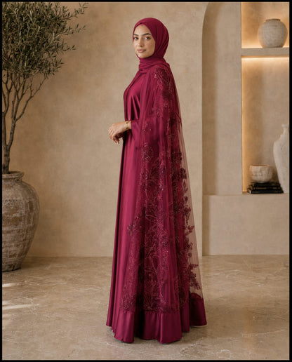 Bloom Collection Floral Cape Burgundy - Limited Edition