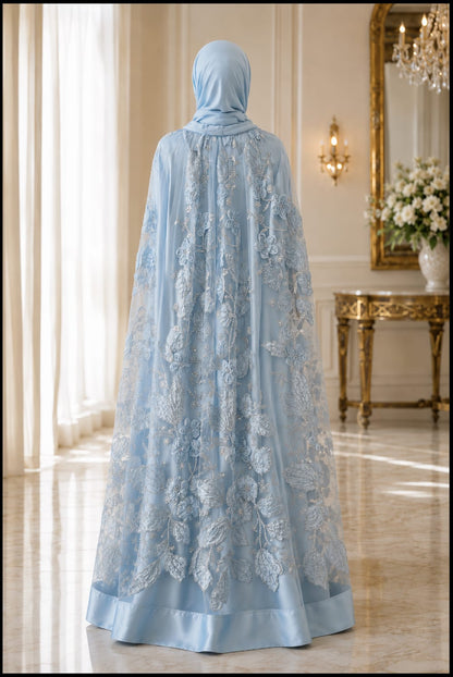 Bloom Collection Floral Cape Powdered Blue - Limited Edition