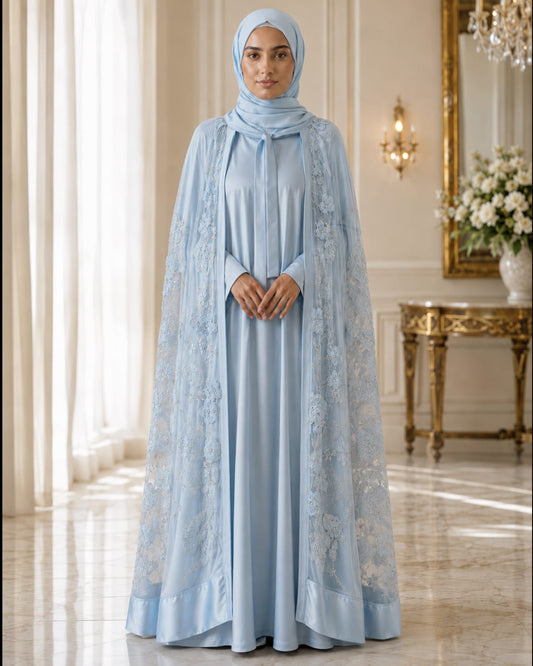 Bloom Collection Floral Cape Powdered Blue - Limited Edition